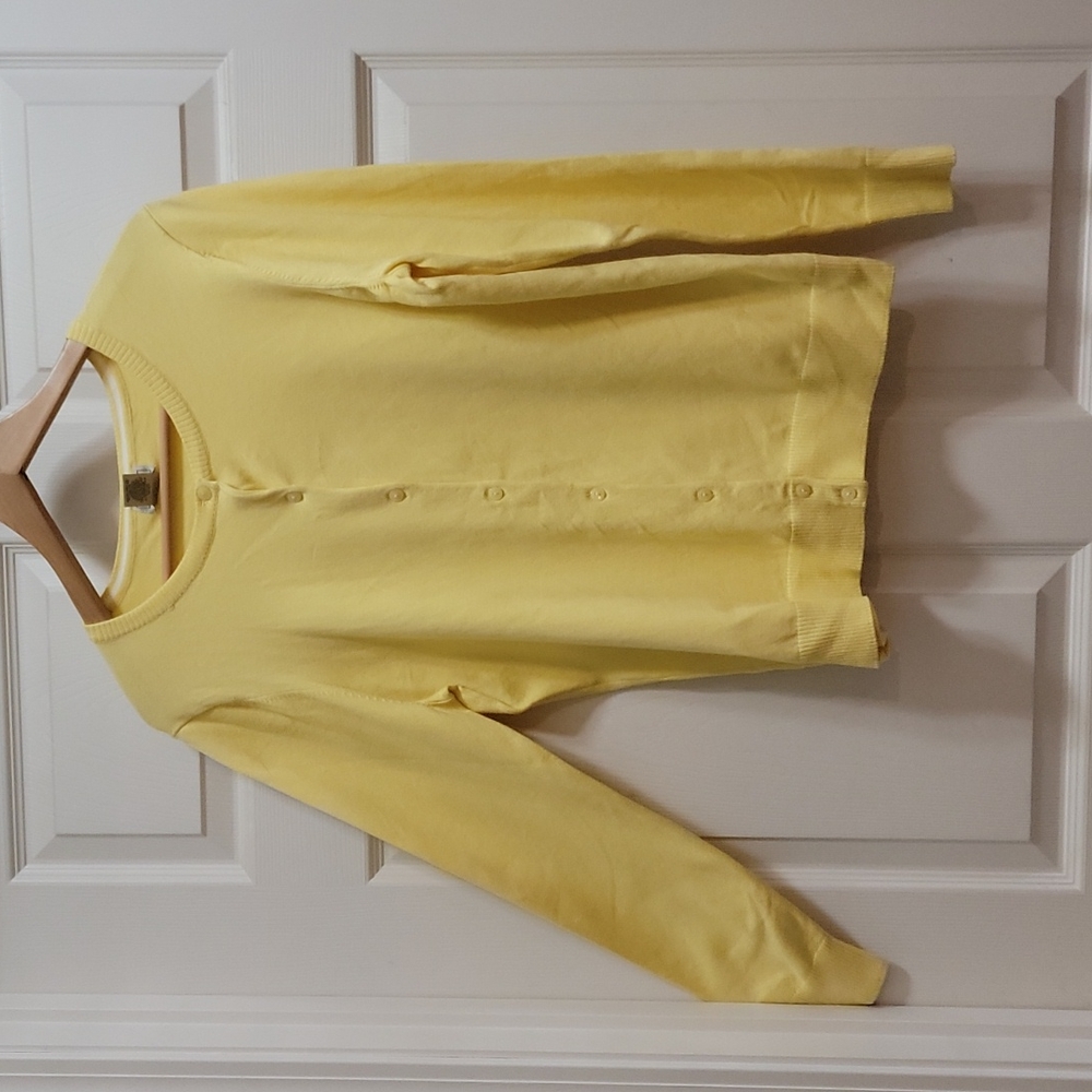 Yellow knit cardigan